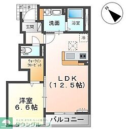 コスモス 1LDKの間取図画像