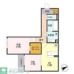 セジュール・ボウ 2DKの間取図画像