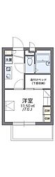 レオパレスだるま 1Kの間取図画像