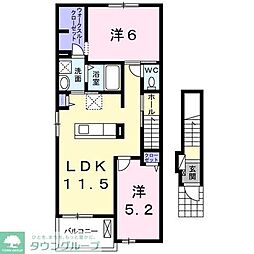 カレント・美郷3 2LDKの間取図画像