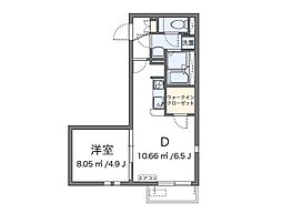 レオネクストキュヴェージュ 1DKの間取図画像