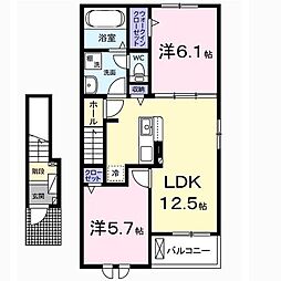 アルコパレーノ2 2LDKの間取図画像