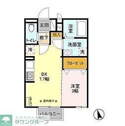 ルーチェおゆみ野 1DKの間取図画像