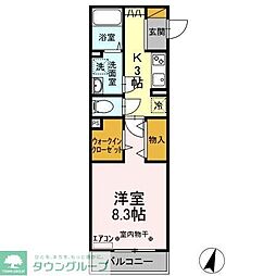 ヴェルデカーサ 1Kの間取図画像