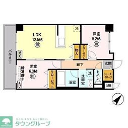 マイコート更級 2LDKの間取図画像