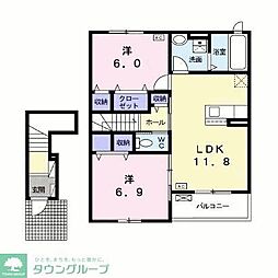 メゾンアプリコット 2LDKの間取図画像
