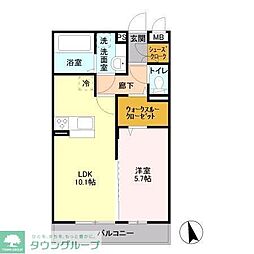 ガーデンハイツ・モッコク 1LDKの間取図画像