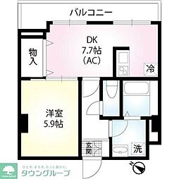 C-126 1DKの間取図画像