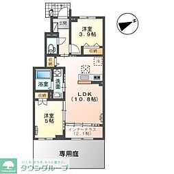 メゾンブルーム 2LDKの間取図画像