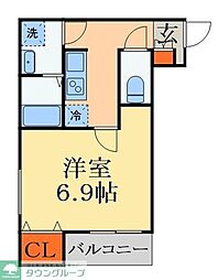 仮)蘇我宮新築アパート 1Kの間取図画像
