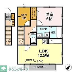 アプレスインザサン 1SLDKの間取図画像
