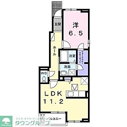ヴィラグランデD 1LDKの間取図画像