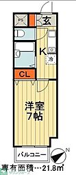 新田町小川マンション 1Kの間取図画像