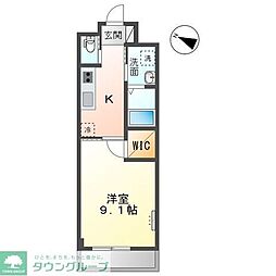 エステルナ 1Kの間取図画像