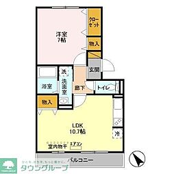 アールグレイA 1LDKの間取図画像