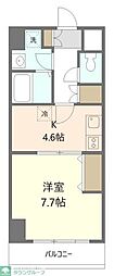 サンライズ八咲 1Kの間取図画像