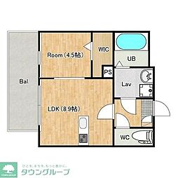 千葉市中央区浜野町アパート 1LDKの間取図画像