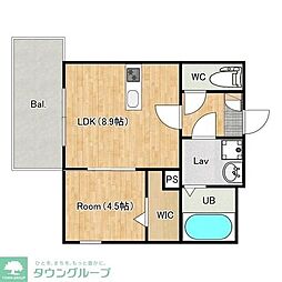 千葉市中央区浜野町アパート 1LDKの間取図画像