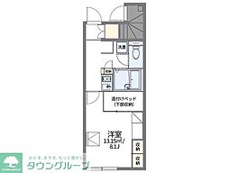 レオパレス旭2 1Kの間取図画像
