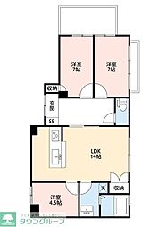 ラ・フォンテ都町 3LDKの間取図画像