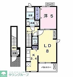 ジェルメスウィートバジル 1LDKの間取図画像