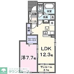 八街市八街にアパート 1LDKの間取図画像