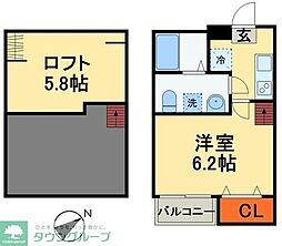 SQUARE1 1Kの間取図画像