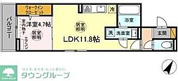 ガルデ西千葉 1LDKの間取図画像
