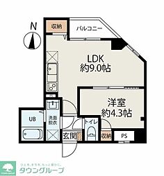 千葉市中央区中央3丁目マンション 1LDKの間取図画像