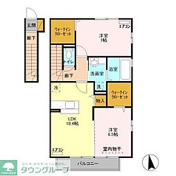 ピースオーシャン 2LDKの間取図画像