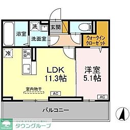 タイムズ・スクエアV Four 1LDKの間取図画像