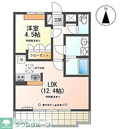 サングレイス1 1LDKの間取図画像