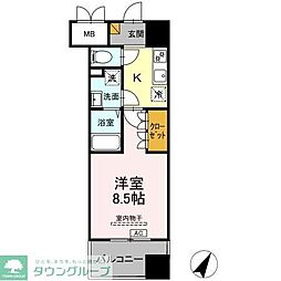 D-ROOM千葉中央 1Kの間取図画像