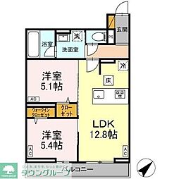 グランアジュール 2LDKの間取図画像