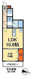 明幸3番館 1LDKの間取図画像