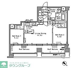 パークアクシス板橋 2LDKの間取図画像