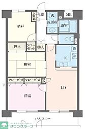 本駒込Kマンション 2SLDKの間取図画像