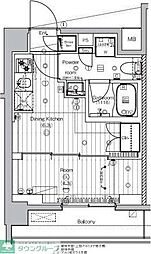 PREMIUM CUBE 王子神谷 1DKの間取図画像