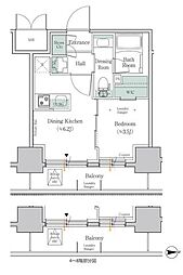 ワンルーフレジデンス板橋大山 1DKの間取図画像