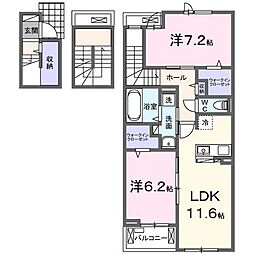 オリーブ 2LDKの間取図画像