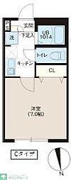 REPUREHASUNERESIDENCE2 1Kの間取図画像