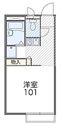 レオパレスアロー 102 1階1Kの間取り
