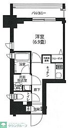 アイルプレミアム駒込 8階1Kの間取り