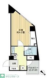 サンピア赤羽 4階ワンルームの間取り