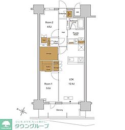 ＲＪＲプレシア東十条ガーデン 4階2LDKの間取り