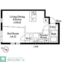 フォルスクラス駒込西ケ原 4階1LDKの間取り