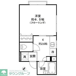 ベルフォーレ 2階1Kの間取り