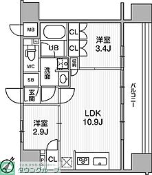 nidoSUGAMO 2LDKの間取図画像