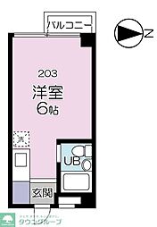 滝野川ハイツ ワンルームの間取図画像