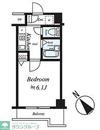 プレール池袋 1Kの間取図画像